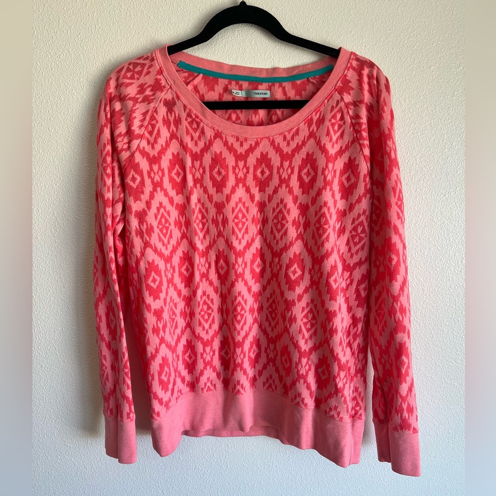 Maurices Pink Aztec Long Sleeve